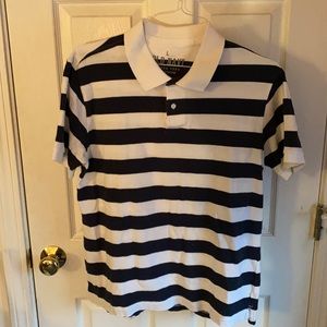 Old Navy White and Navy Striped Polo